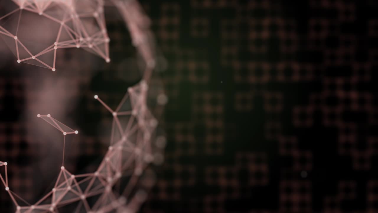 proyección virtual del globo del patrón del plexo acercándose sobre el fondo cuadrado.