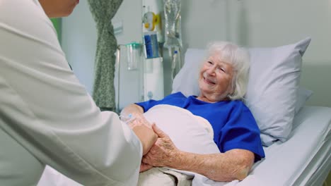 doctor interacting with active senior patient 4k