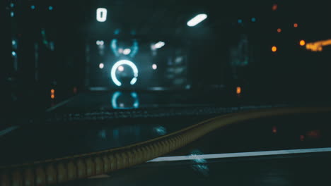 corredor interior futurista con tecnología brillante