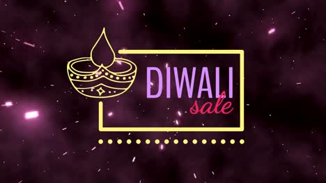 diwali sale text against illuminated background 4k