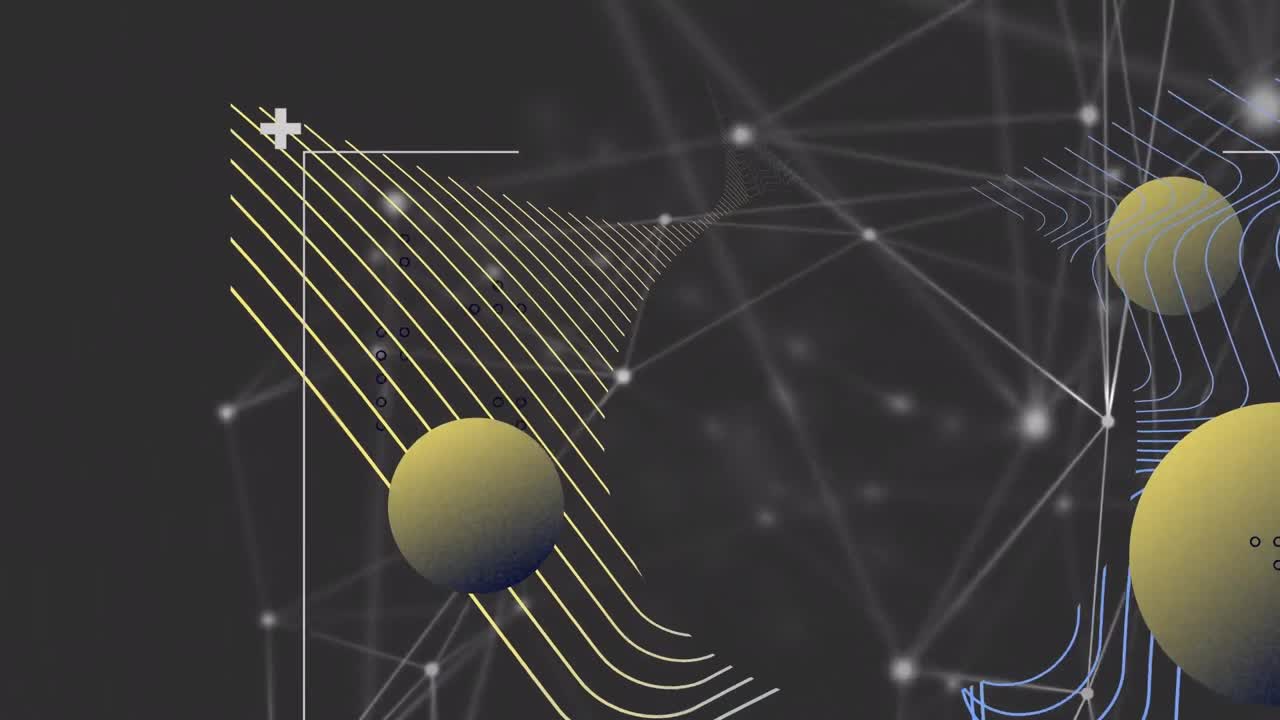 검은색 배경에 연결 네트워크를 통해 모양의 애니메이션