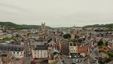 aerial view of a european town