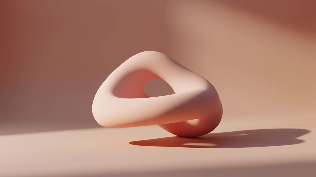 Abstract Pink Geometric Shape Rotating in Soft Light