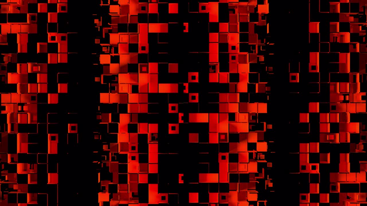 검은 바탕에 사각형 모자이크 세포의 추상적인 스트립