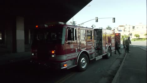 fire-trucks-park-under-tunnel