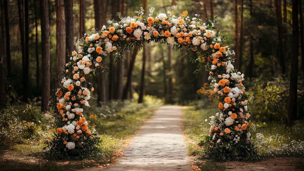 Floral Wedding Arch in Forest