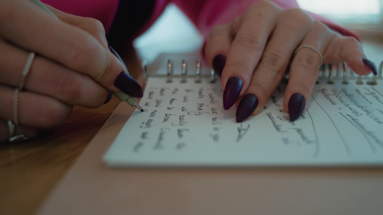 mujer escribiendo en un cuaderno