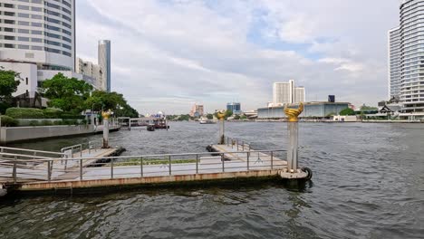 riverfront pier in bangkok, thailand
