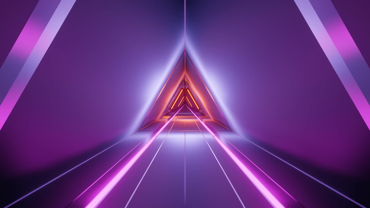 piso de jefe de pasillo de estilo retro con luces de neón, gráfico de movimiento de bucles vj, 3d, gráfico de movimiento