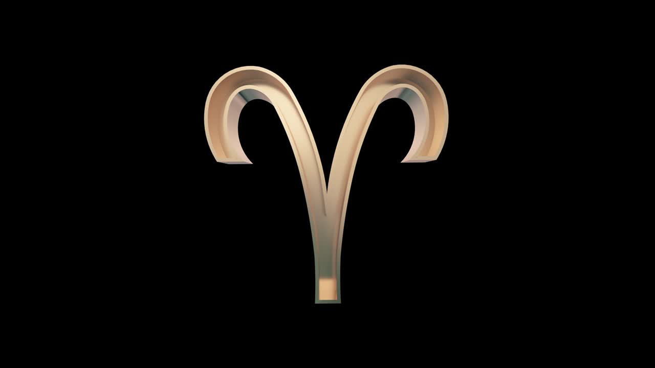 aries dorado (cabrón) signo astrológico del zodiaco. canal alfa, bucle, 4k