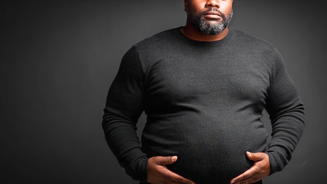 Un individuo pensieroso riflette sull'immagine di sé e sulla fiducia in un ambiente di studio, mostrando la body positivity e l'accettazione nella ritrattistica moderna.