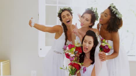 bride and bridesmaid taking a selfie 4k 4k