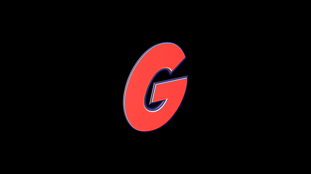 Lettera G dell'alfabeto in stile fumetto, con Alpha Matte, Loop.