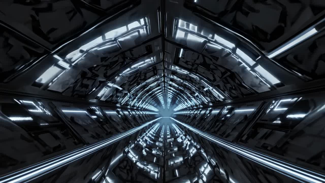 Glowing lines illuminate a futuristic tunnel, creating a mesmerizing journey through a technological marvel with six different lighting variations