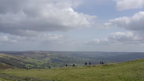 drone shot tracking walkers on mam tor 02