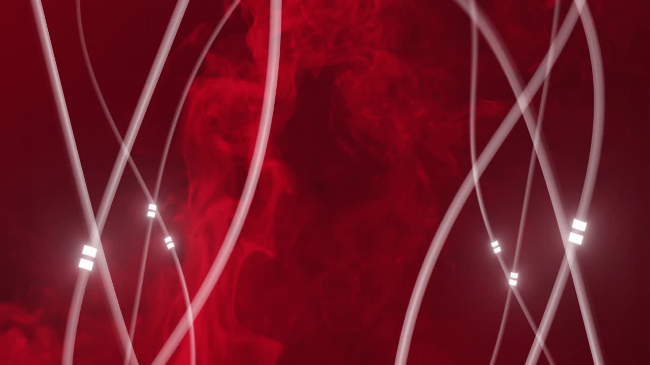 디지털 데이터 처리 및 빛나는 연결 네트워크의 애니메이션