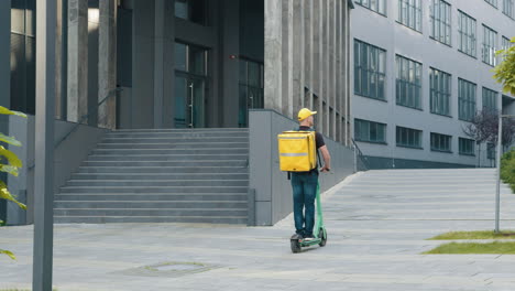 delivery person on electric scooter