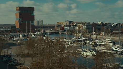 timelaps of antwerp godefriduskaai at daytime