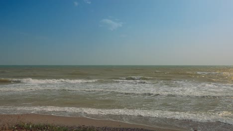 empty beach of calahonda, spain, after a storm