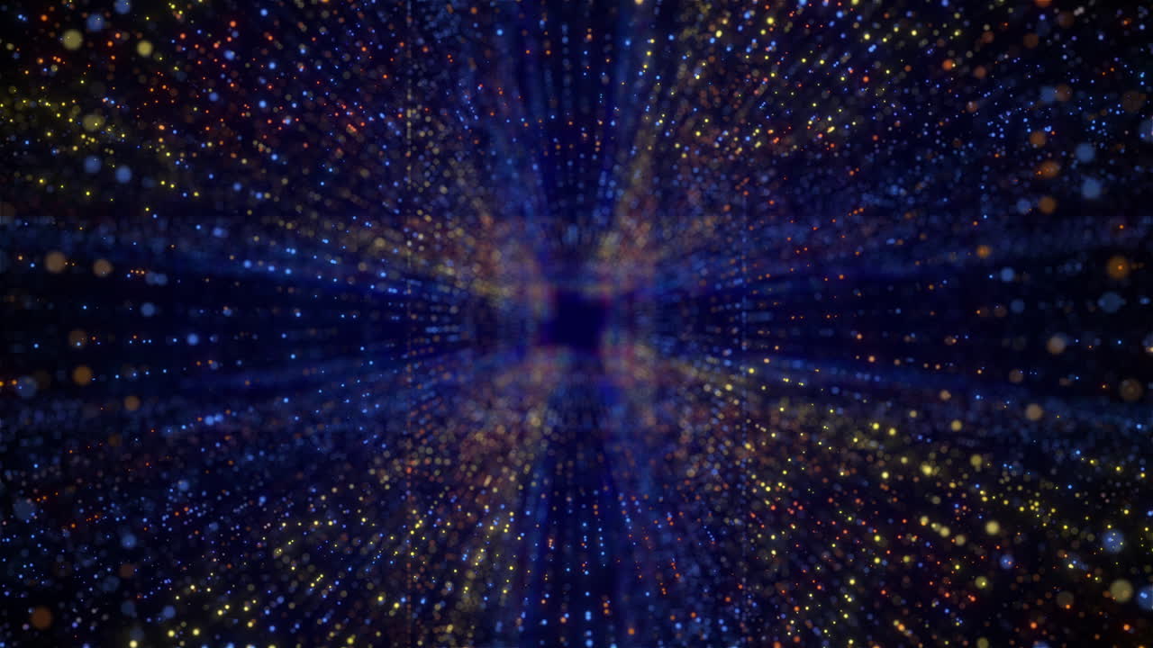 Concept of digital, Data center, Motion Graphic with particle grid. Futuristic big data visualization and hi-tech background.