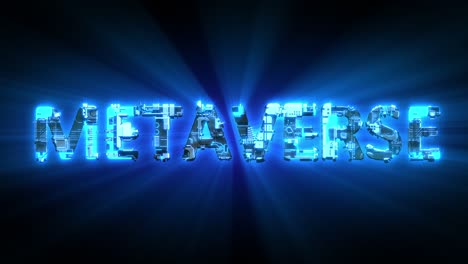 metaverse glowing blue digital cyber text, isolated - loop video