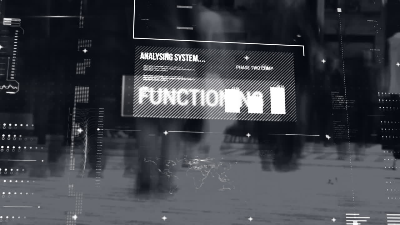 Animation of data processing over screens