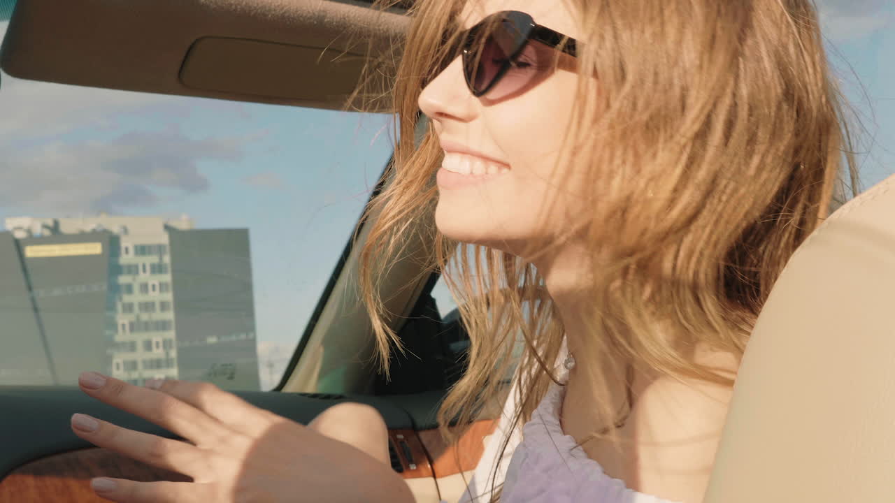 Woman Enjoying a Sunny Drive