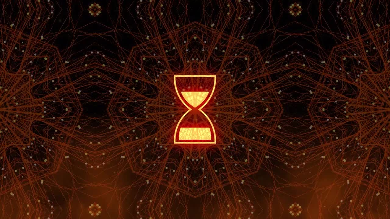Animation of egg timer icon on red background