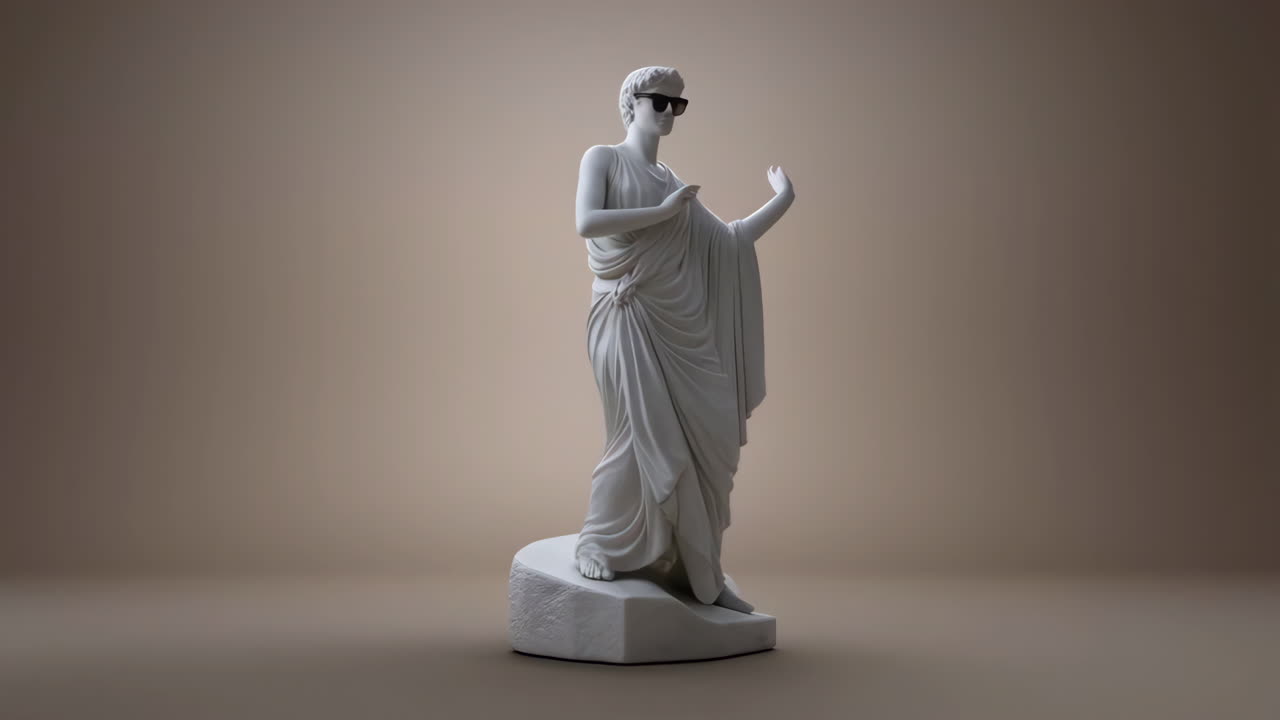 Classical Marble Statue Wearing Sunglasses
