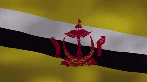 la bandera nacional de brunei ondeando