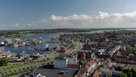 drone footage of svendborg in denmark