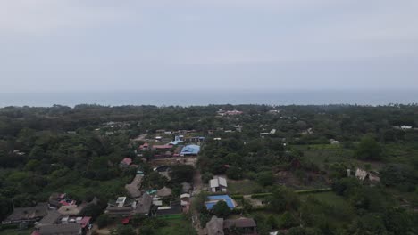 Aerial-shot-overhead-of-the-coastal-town-of-Palomino-towards-the-ocean