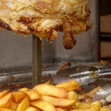 delicious shawarma with fries