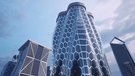 modern skyscraper with hexagonal pattern