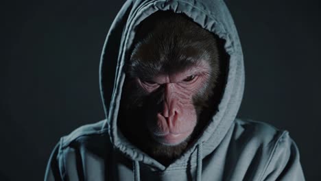 monkey in a hoodie