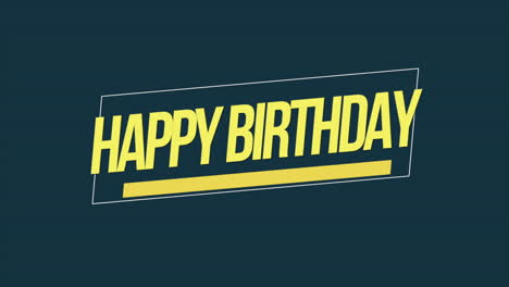 texto moderno de feliz cumpleaños en el marco en gradiente azul