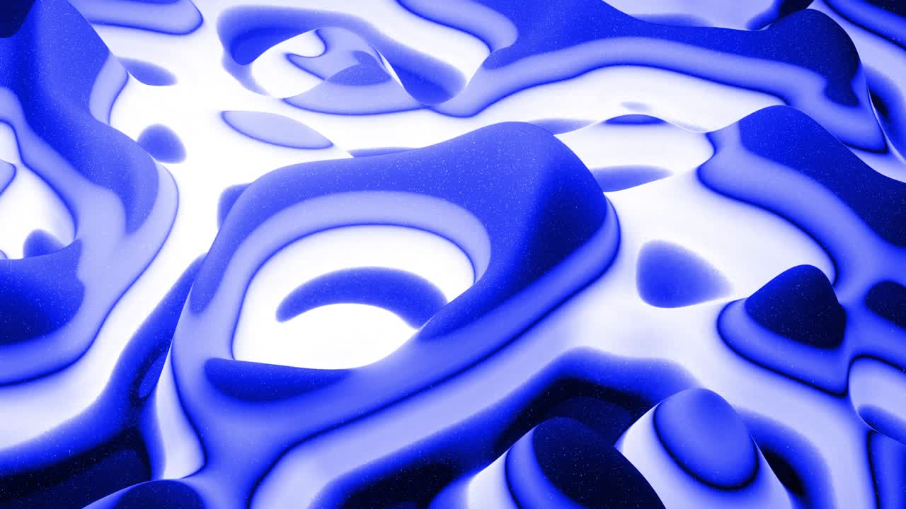 looped blue liquid background in 4k. Abstract wavy pattern on bright glossy surface of blue fluid, waves on paint fluid in smooth animation. Viscous 3d liquid. Creative backdrop