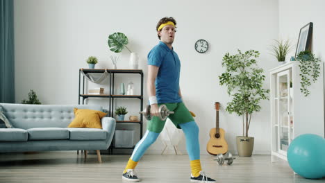 funny home workout with a banana