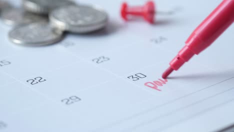 marcar el día de pago en el calendario