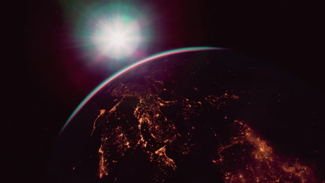 de la superficie del planeta tierra en el espacio profundo