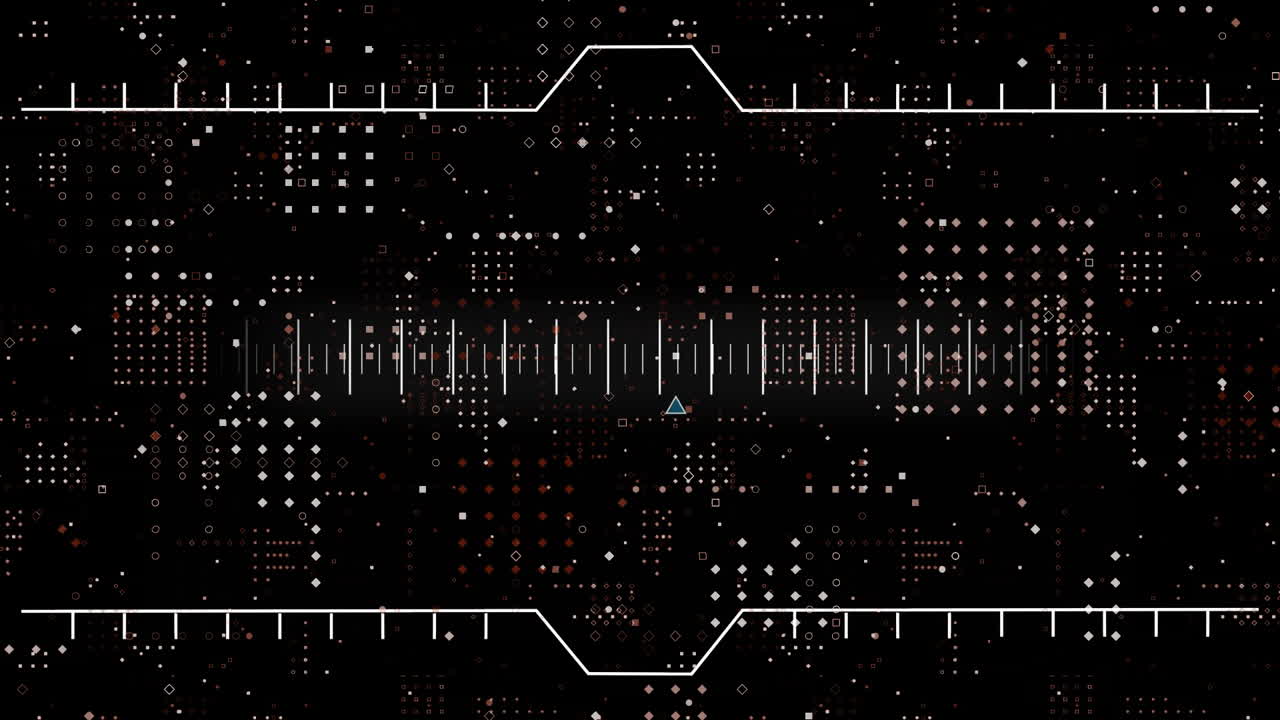 Animation of black digital screen with data processing