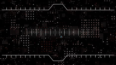 animation von schwarzem digitalem bildschirm mit datenverarbeitung