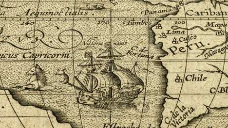 Old-Map-of-Magellan-Strait-and-Mythical-Sea-Creature