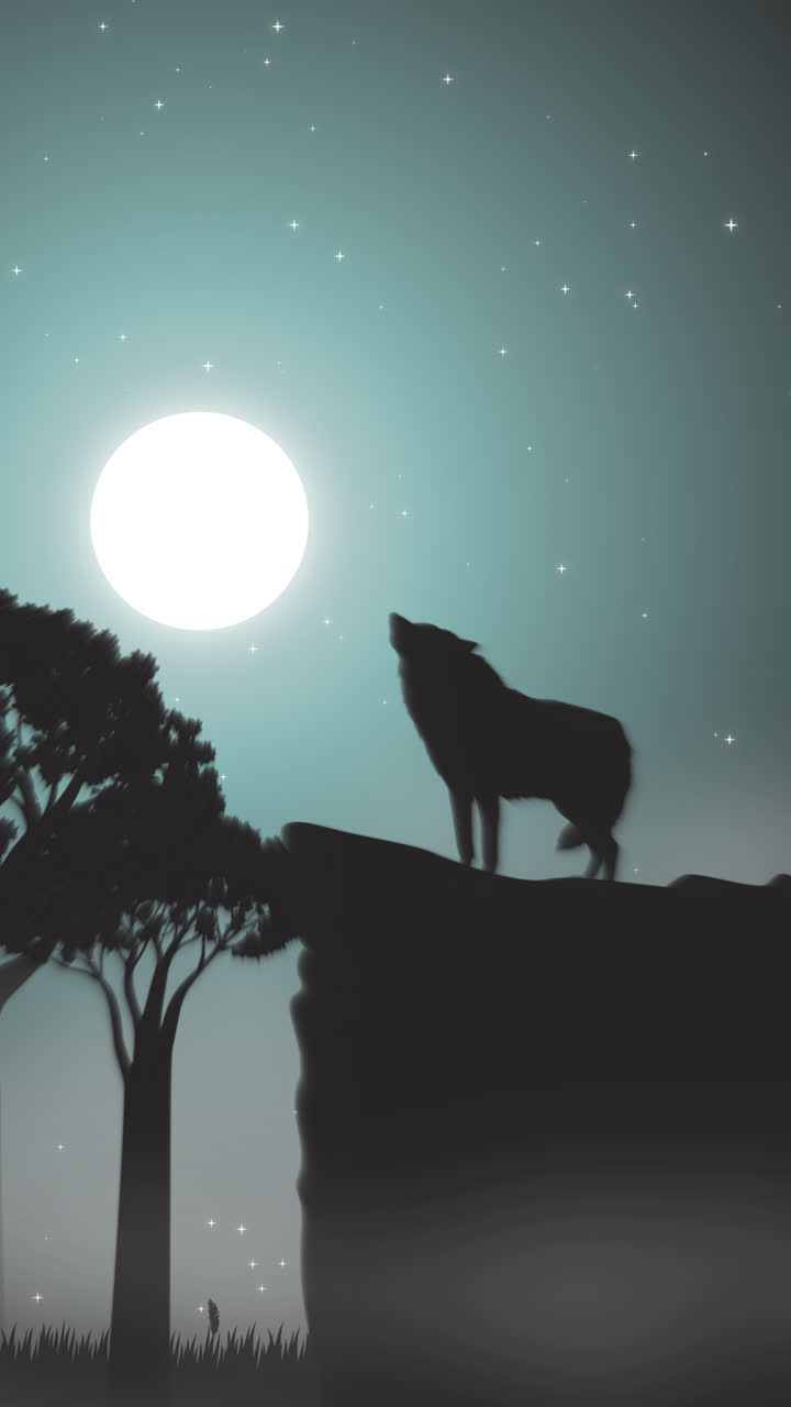 Wolf Howling at the Moon