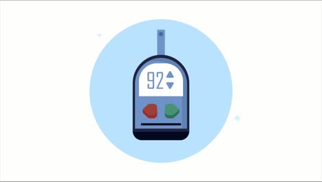 animación de la enfermedad de la diabetes con glucómetro