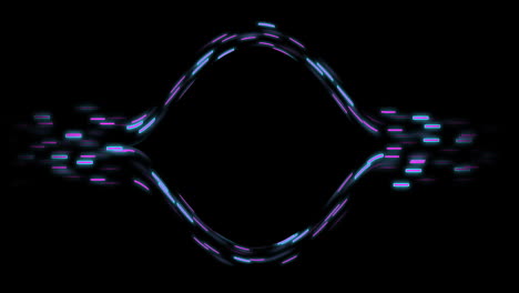 animation of purple shapes moving on black background