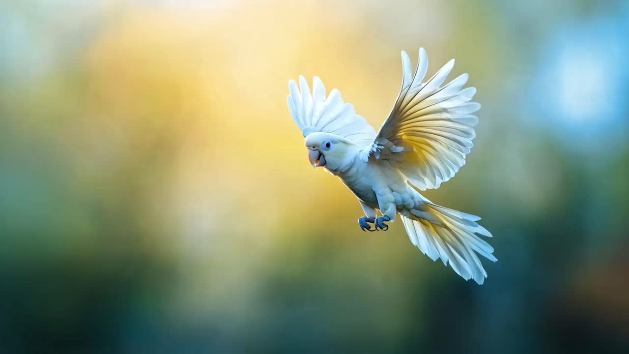 White Parrot in Flight