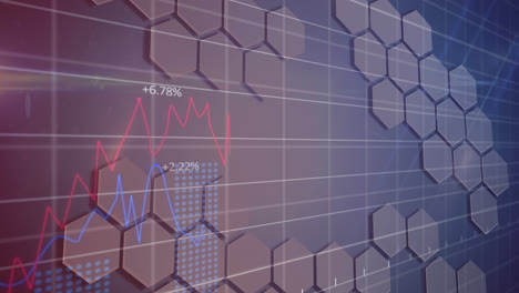 animation of shapes over data processing and light trails on white background