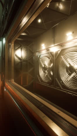 futuristic spaceship corridor with ventilation systems