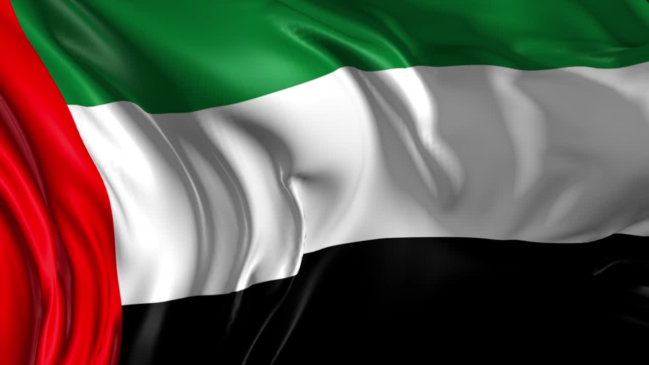 hermosa animación 3d de la bandera de los emiratos árabes unidos en modo de bucle